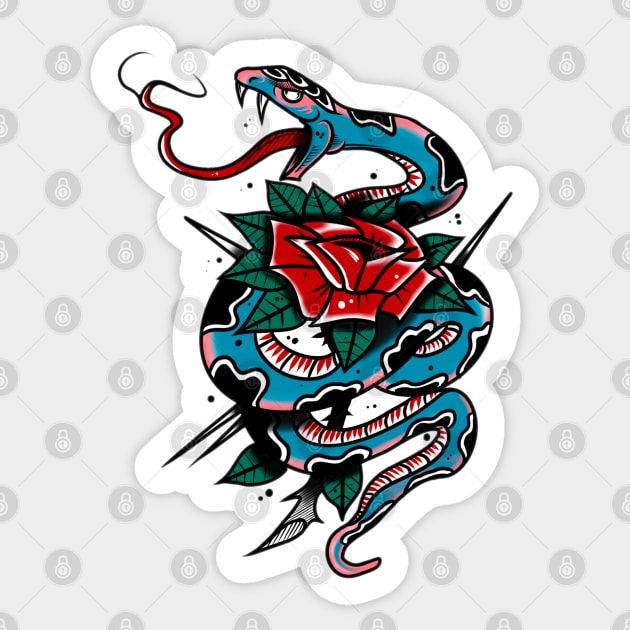 Snake & Rose Sticker by Scottconnick